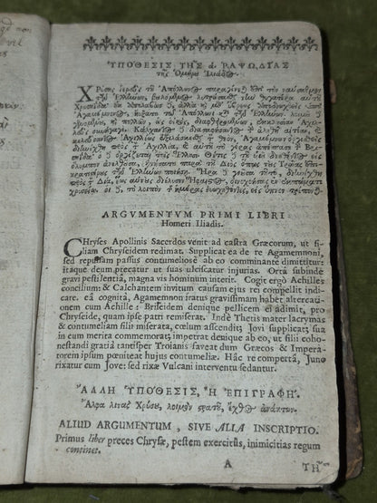 Homeri Ilias Id est, De Rebus ad Trojam Gestis 1648 Latin and Greek Illiad5
