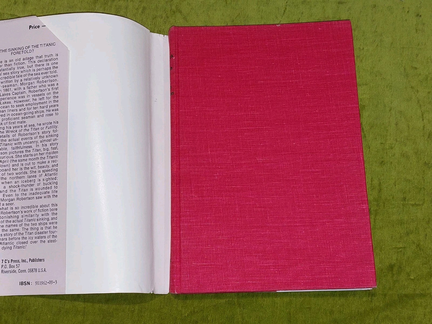 The Wreck Of The Titan  Morgan Robertson [7C's Press] 1974 Hb Book2