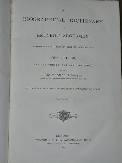 A Biographical Dictionary of Eminent Scotsmen Thomas Thomson 1868 Blackie17