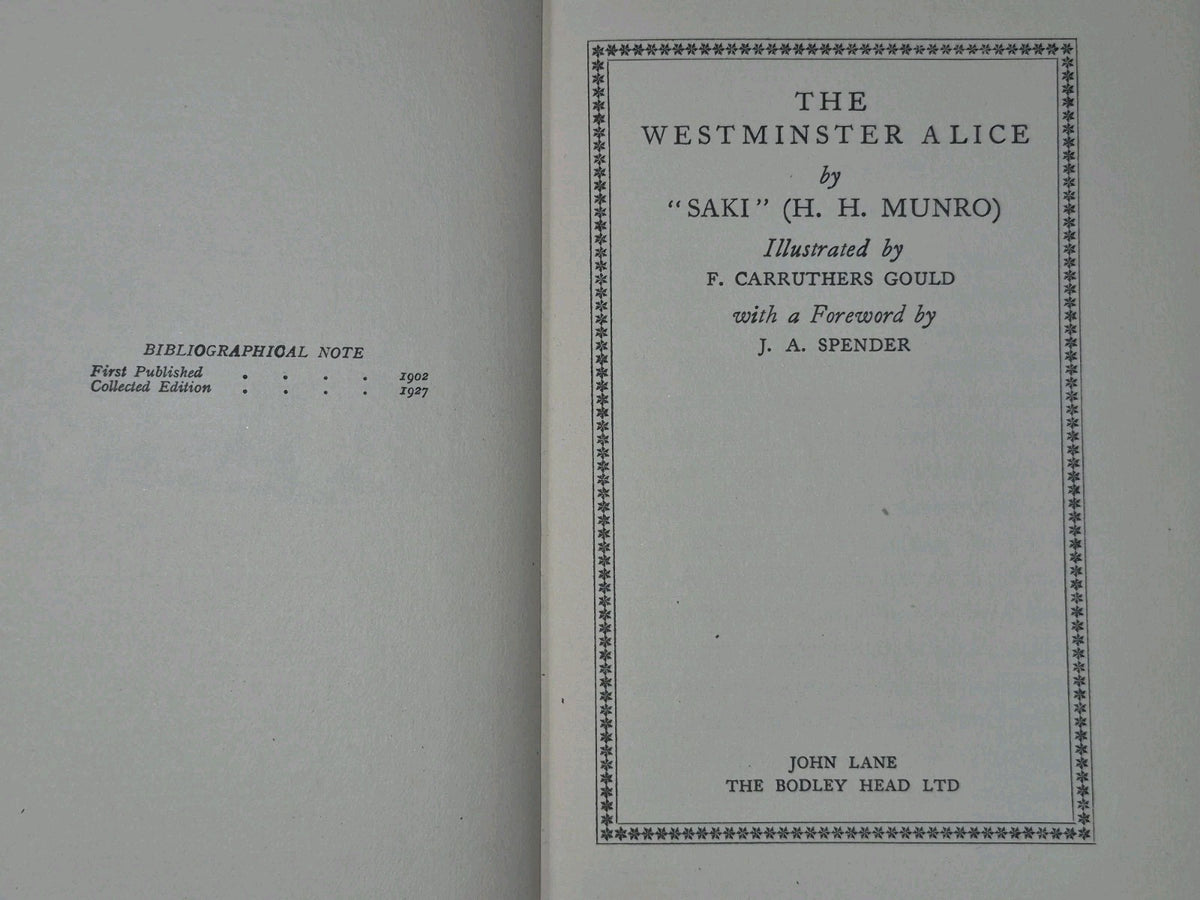 Saki Munro Bodley Head Super Beasts Bassington Westminster Alice Toys 19275