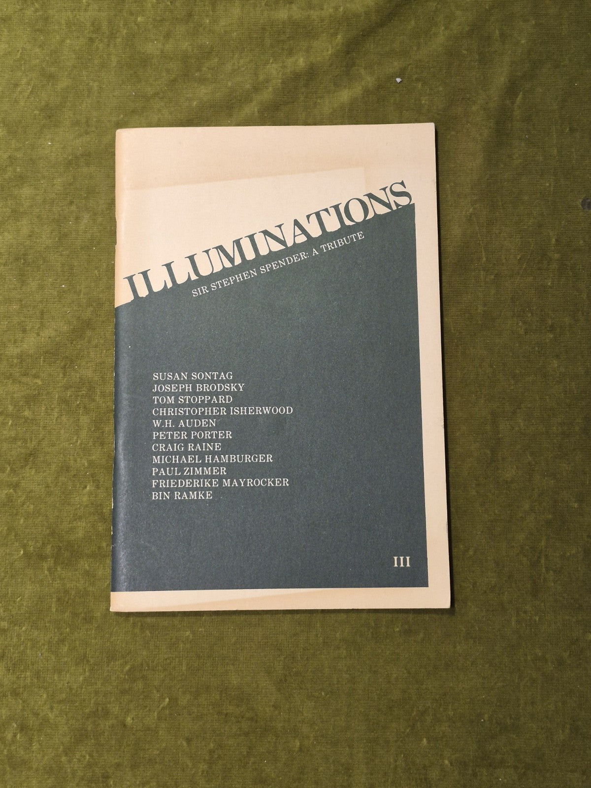 Illuminations III Spring : Sir Stephen Spender A Tribute 1984 - W H Auden PB0