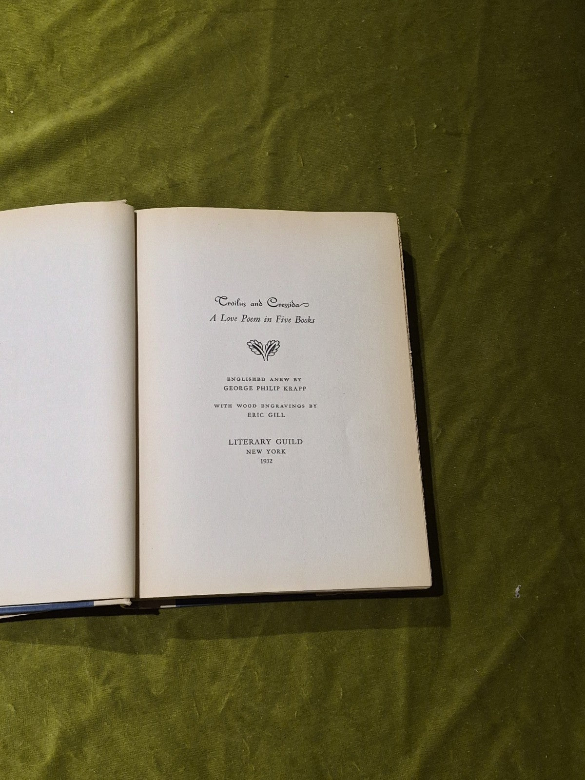 Croilus and Cressida, Geoffrey Chaucer (1932) by George Philip Krapp5