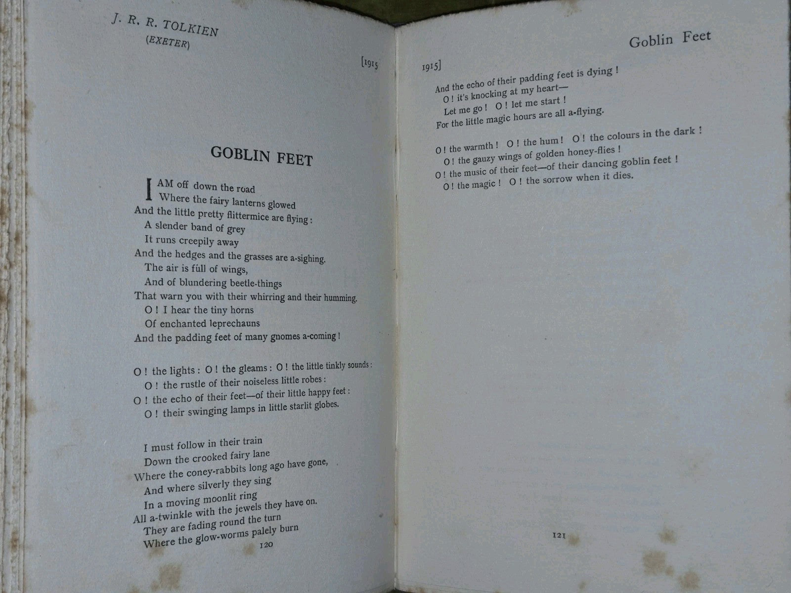 JRR Tolkien - Oxford Poetry 1914-1916 First Appearance of Goblin Feet 19177