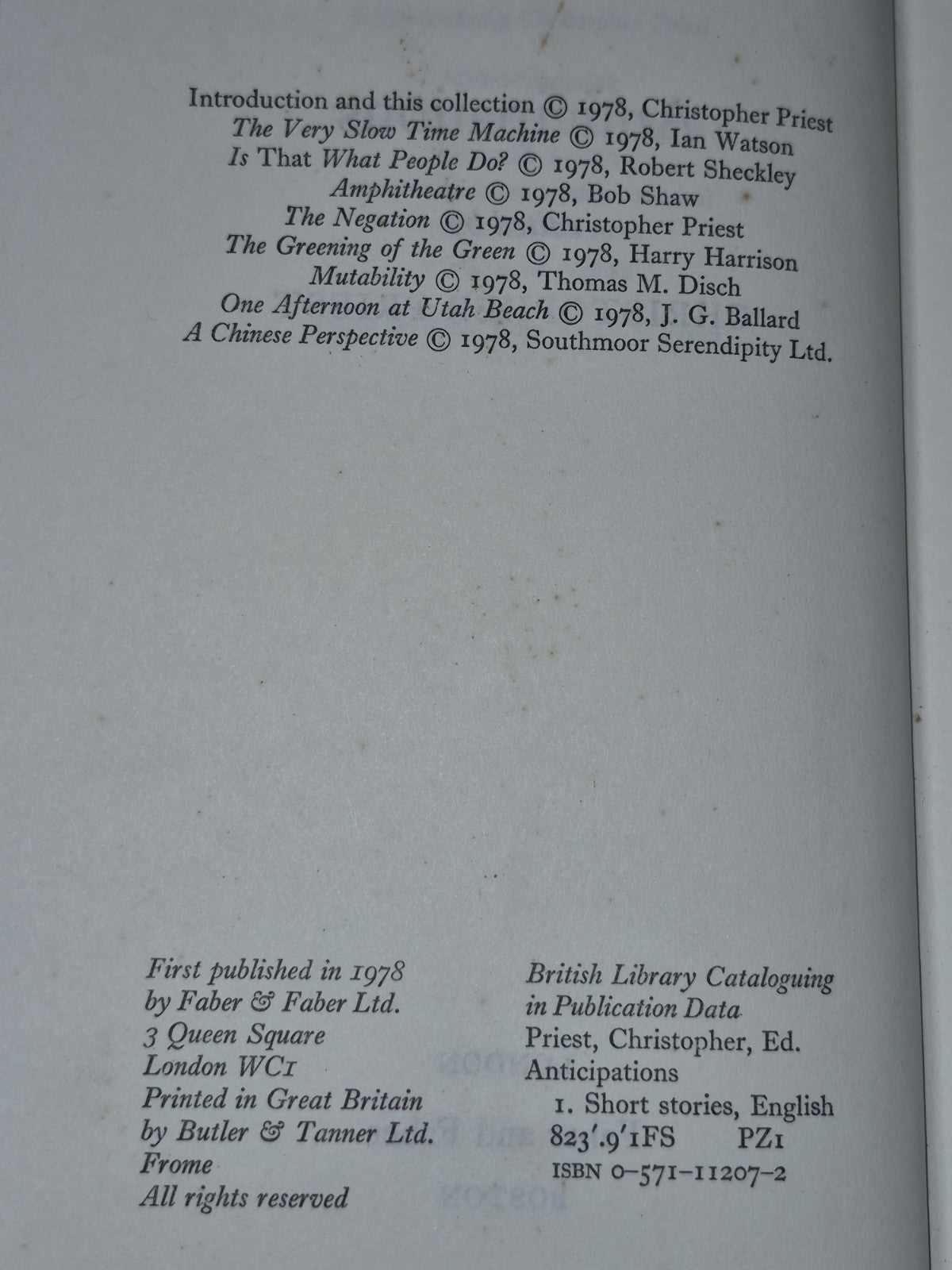 Anticipations, A Collection of Eight New Stories 1st/1st 19784