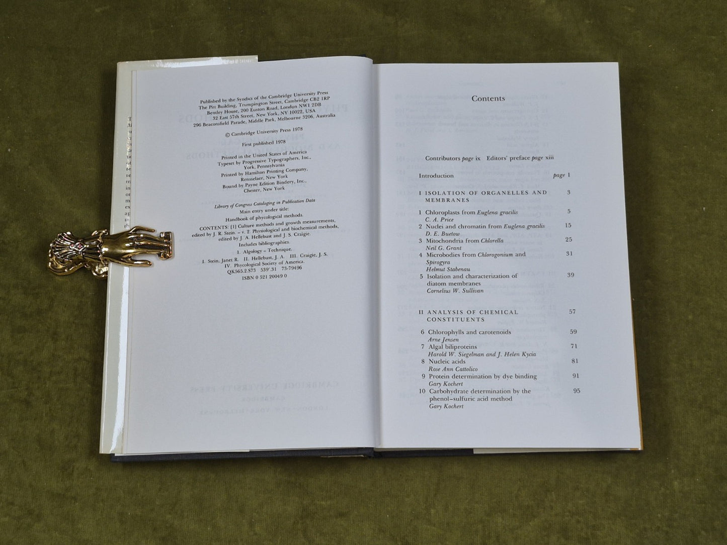 Handbook of Phycological Methods - Hellebust , Cragie , Cambridge 1978 HB DJ5