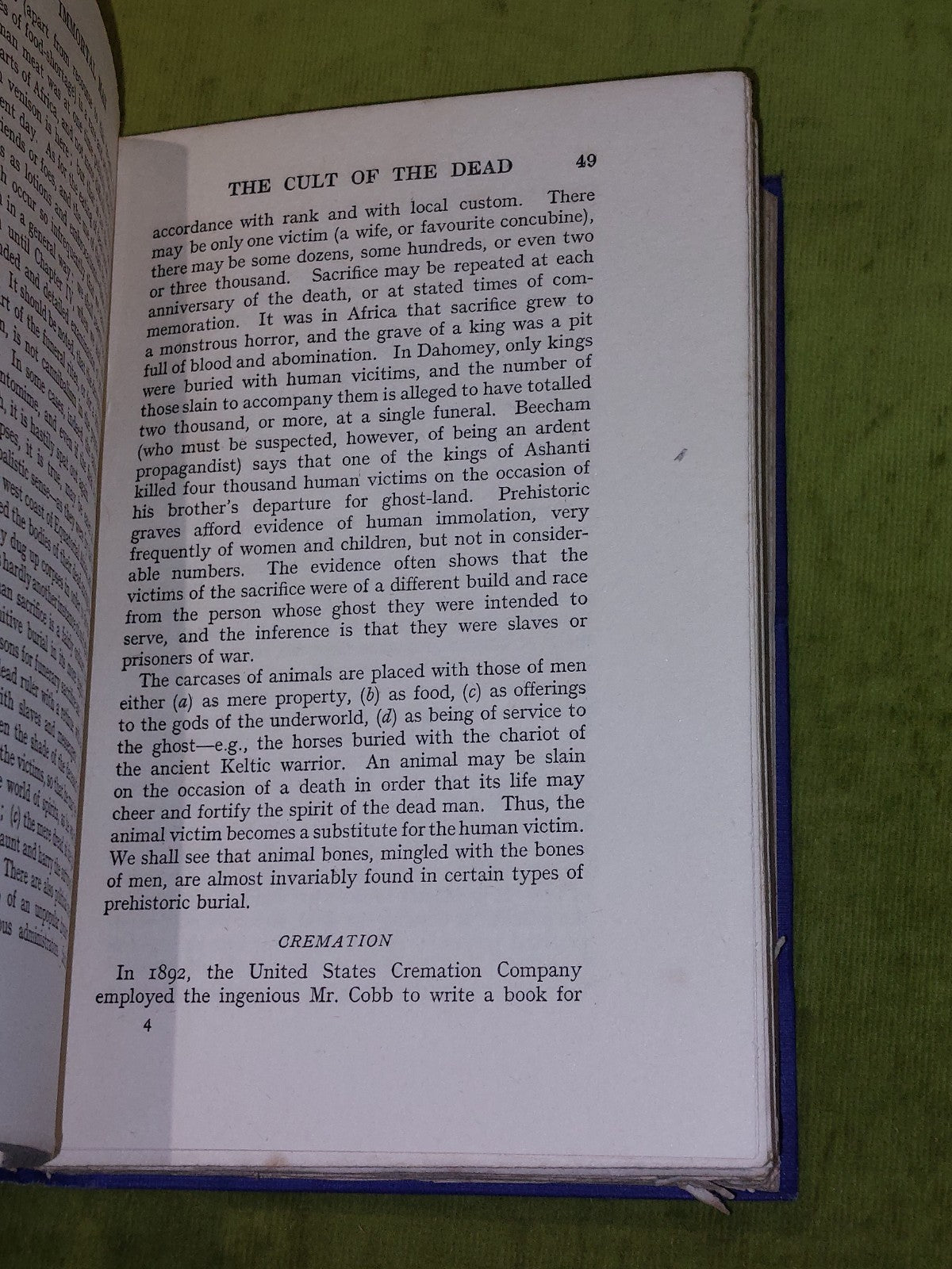 Immortal Man : A Study of Funeral Customs and of Beliefs (1926) C E Vulliamy hb4