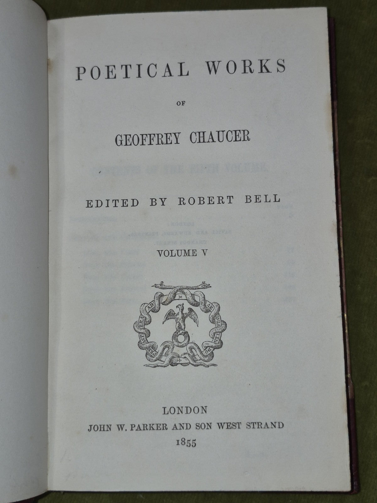 Poetical Works of Geoffrey Chaucer Robert Bell 1855 Set of 7 Books12