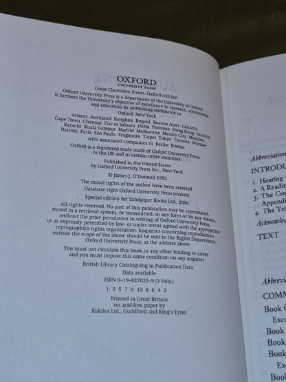 Augustine : Confessions – J. O’Donnell - Oxford Uni Press - 2000 [3 volume set]6