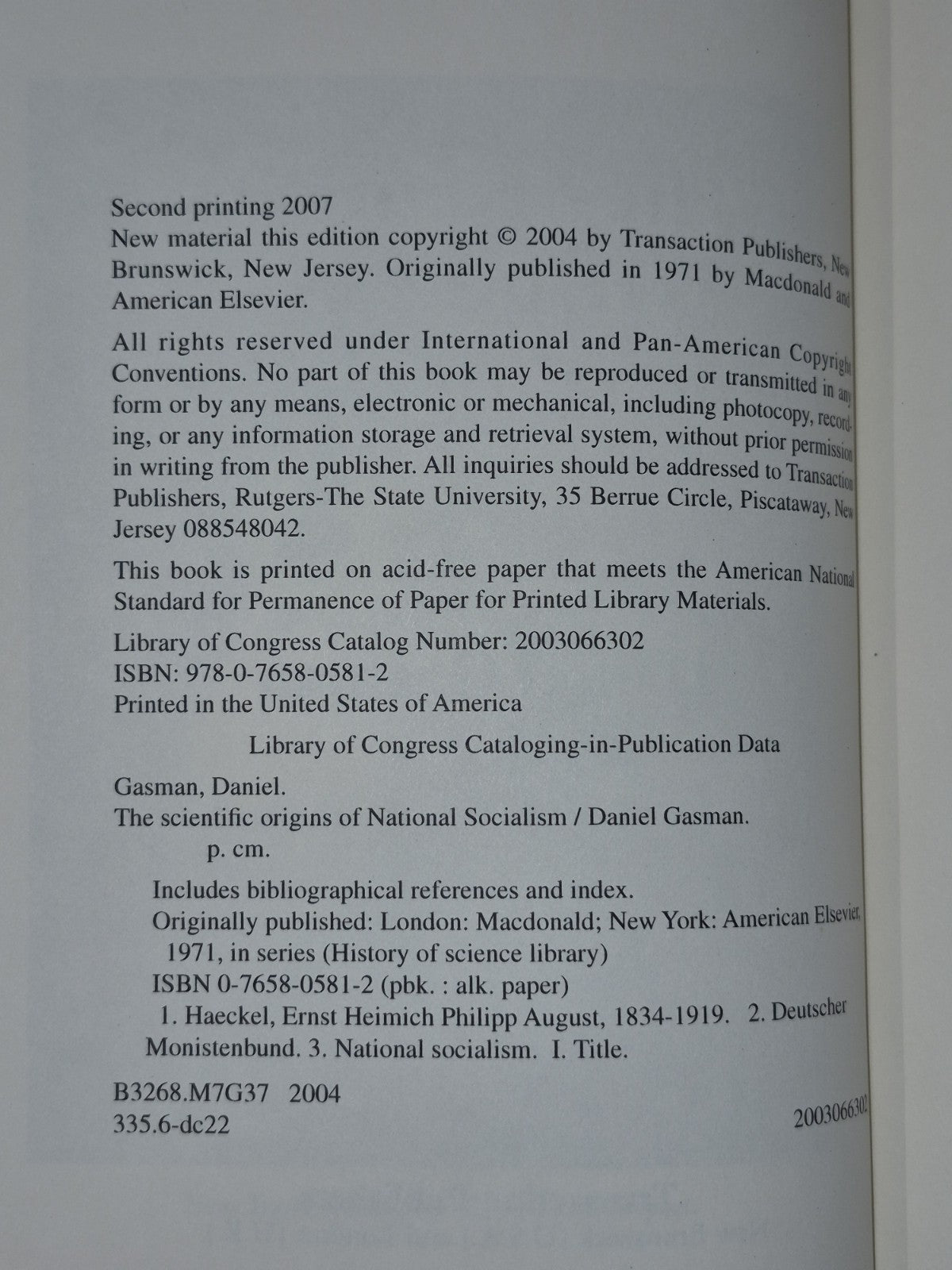 The Scientific Origins of National Socialism by Daniel Gasman (Paperback, 2004)2