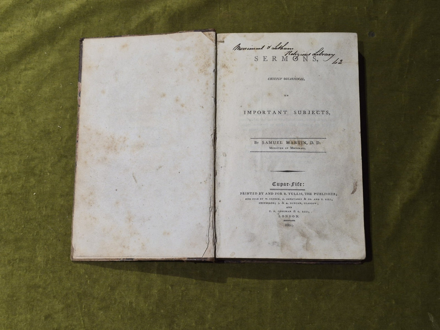 Sermons, Chiefly Occasional on Important Subjects - Samuel Martin 18044
