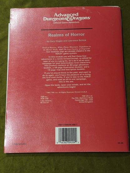 Realms Of Horror Adventure compilation for - AD&D - 19871
