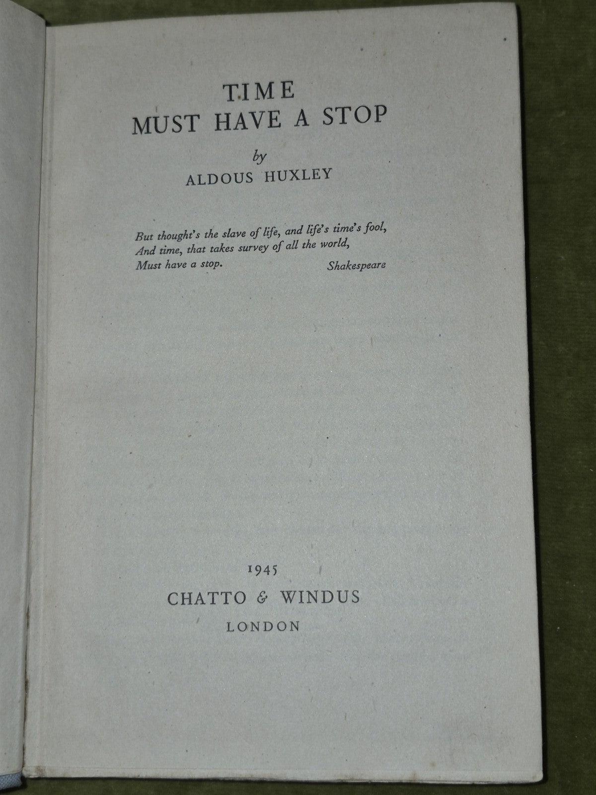 Time Must Have a Stop, Aldous Huxley 1945 1st Edition Dust Jacket4