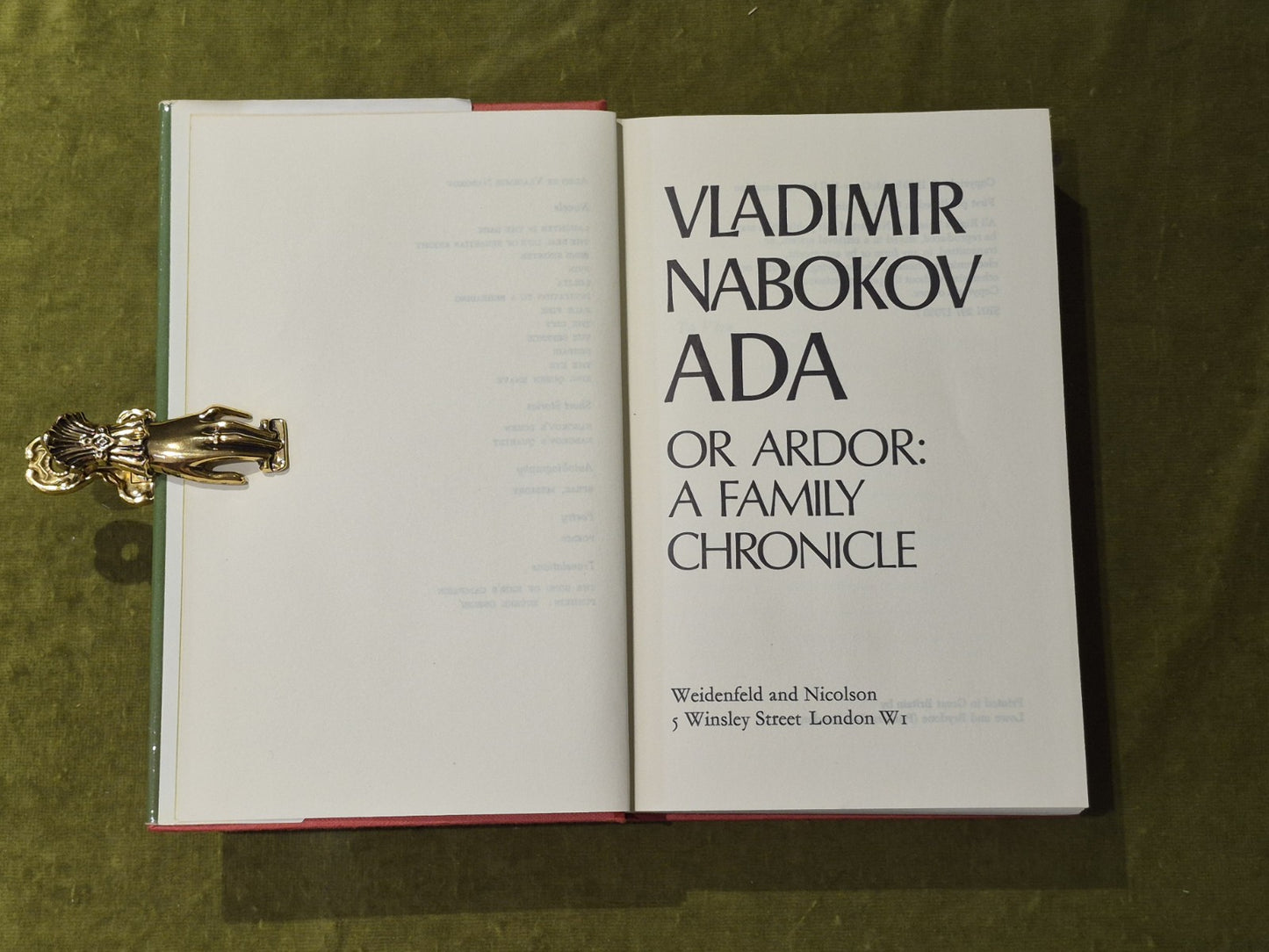 Vladimir Nabokov - Ada - 1st Edition Weidenfeld & Nicolson 19695