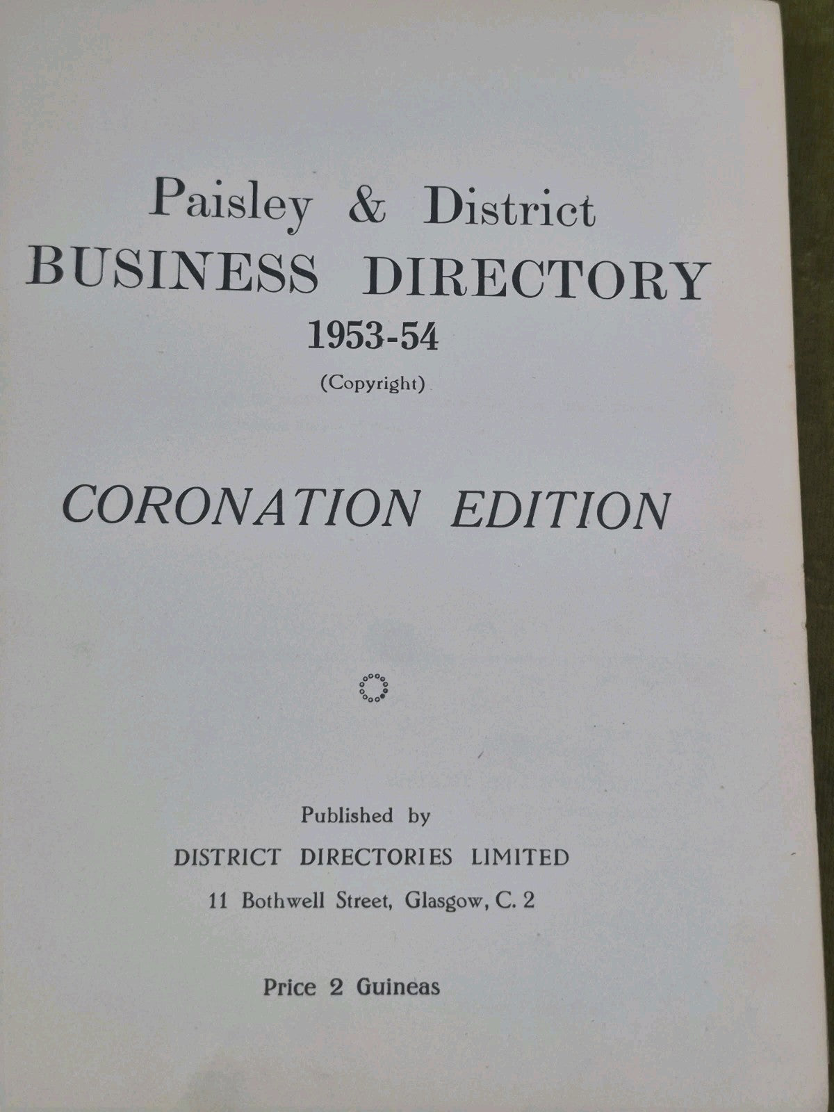 Paisley & District Bussiness Directory 1953-54 Coronation Edition Bothwell 4