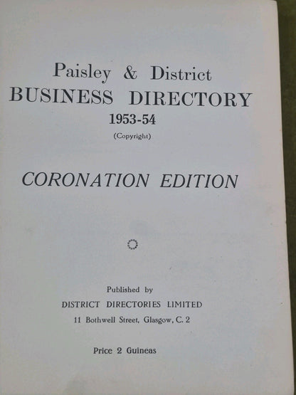 Paisley & District Bussiness Directory 1953-54 Coronation Edition Bothwell 4