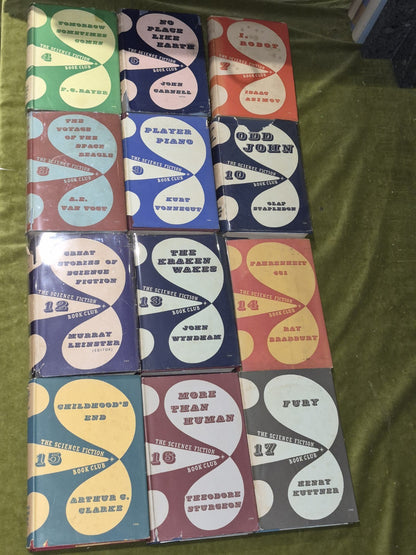 Science Fiction Book Club 1950s Job Lot Dustjacket NEAR COMPLETE Gollancz SFBC11