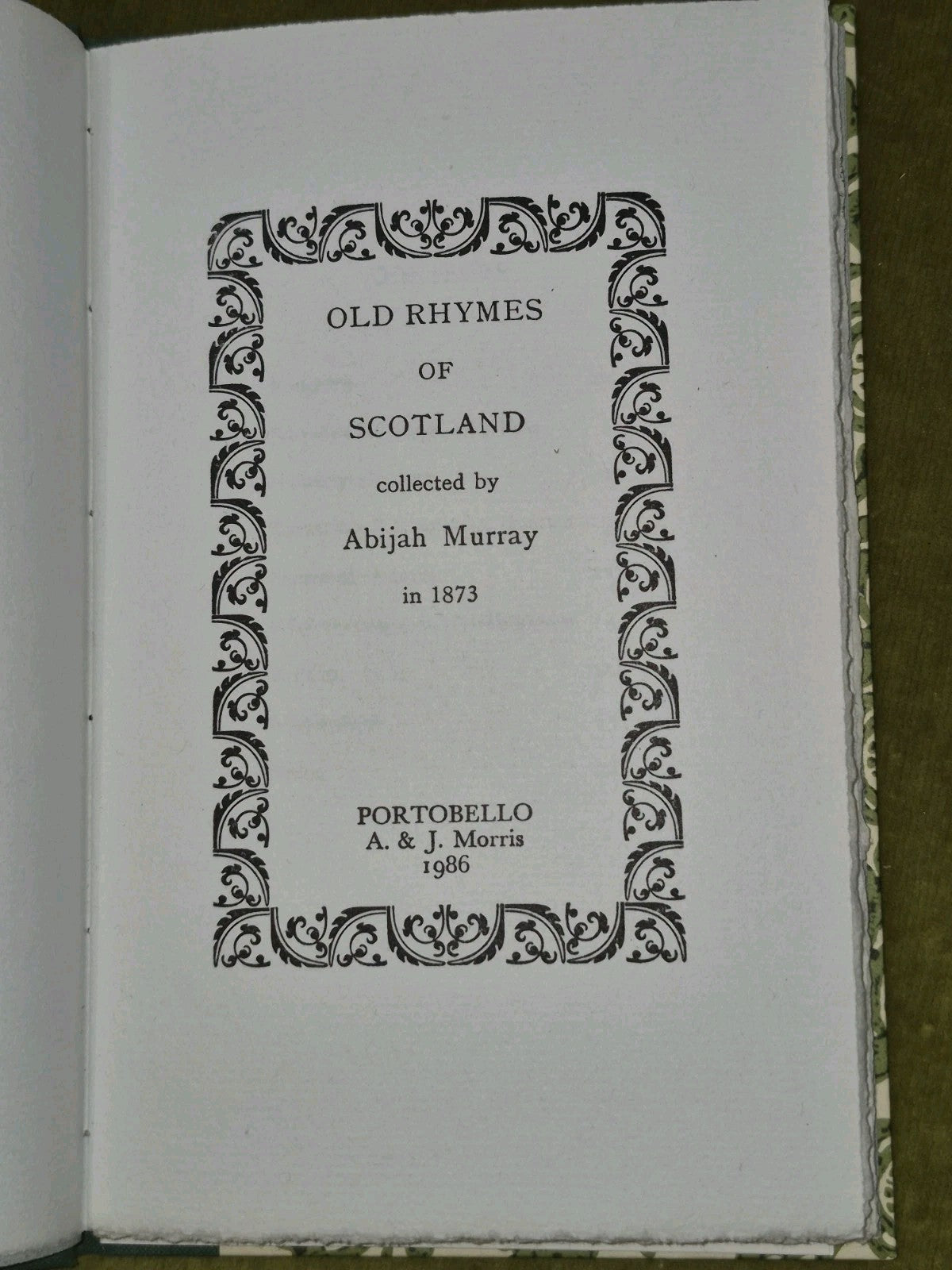 Old Rhymes of Scotland Abijah Murray 1986 Portobello3