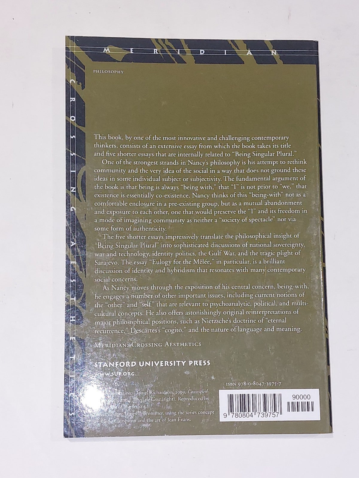 Being Singular Plural by Jean-Luc Nancy (2000)1