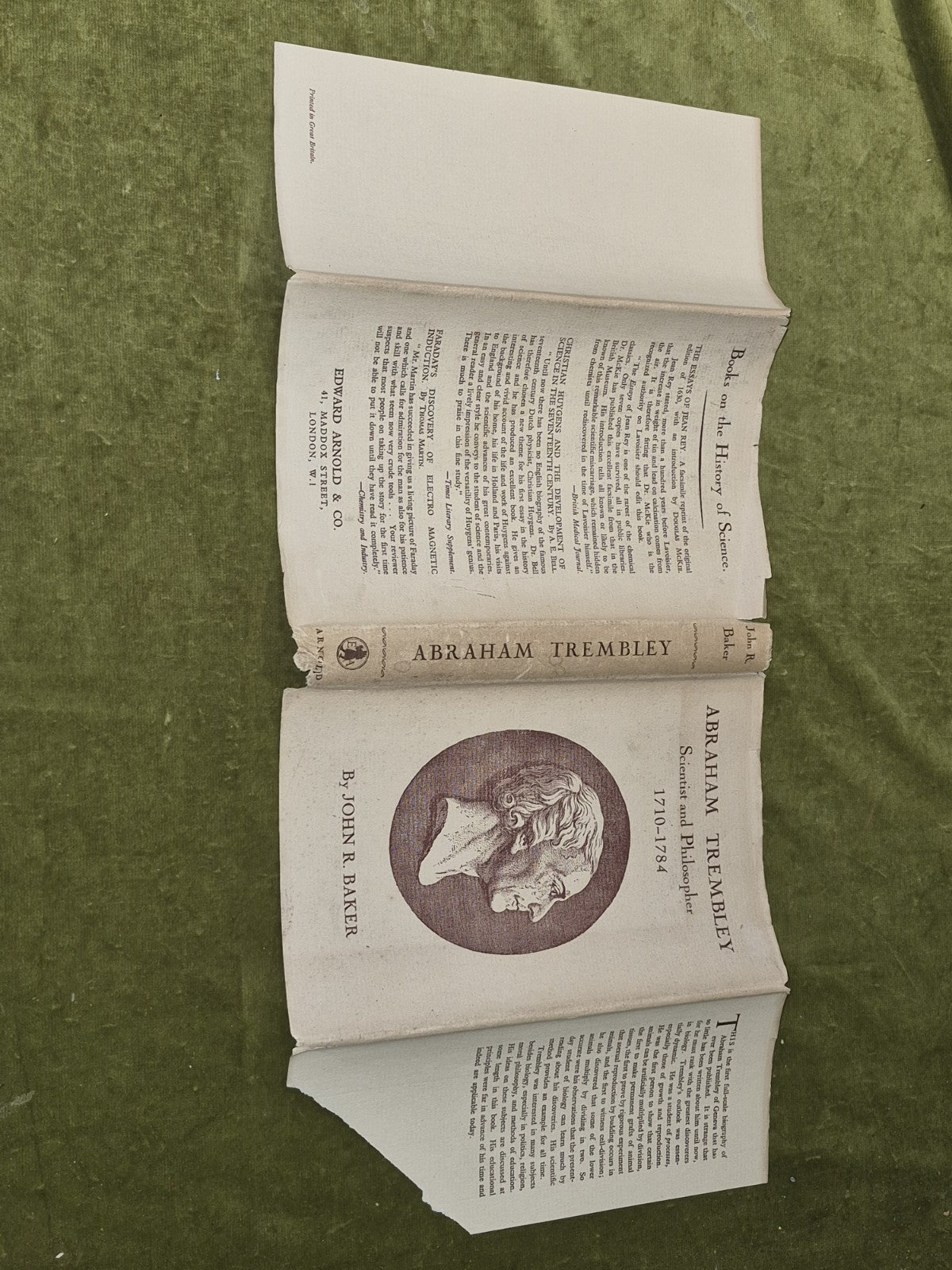Abraham Trembley of Geneva Scientist and Philosopher 1710-1784 By John R. Baker2