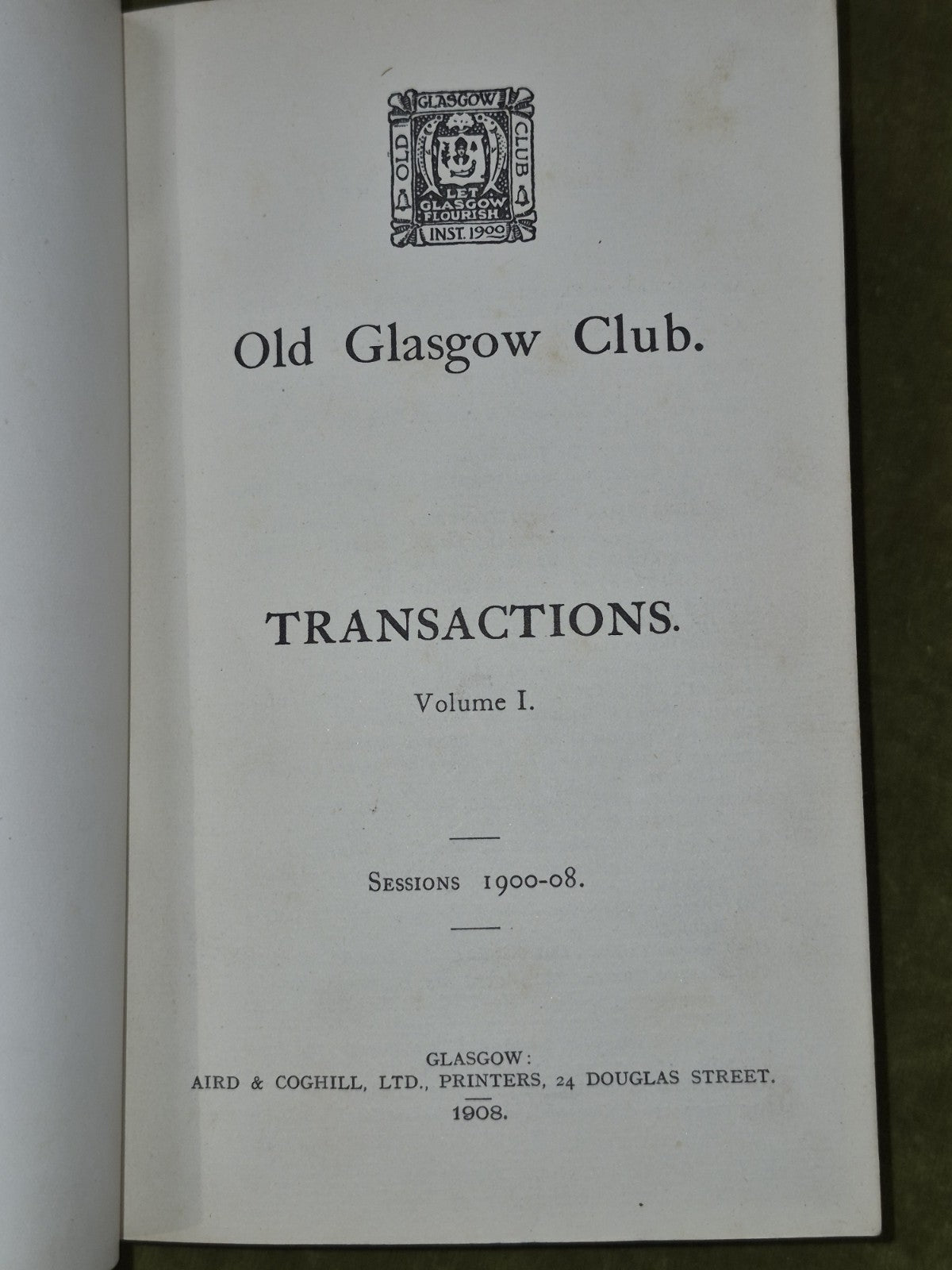 Old Glasgow Club Transactions, Volume I, Sessions 1900-085