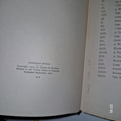 Australian Byways By Norman Duncan. 1915 1st Edition.7