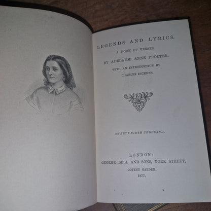 Legends and Lyrics: A Book of Verses By Adelaide Anne Procter 1877-75 2 Vols 8