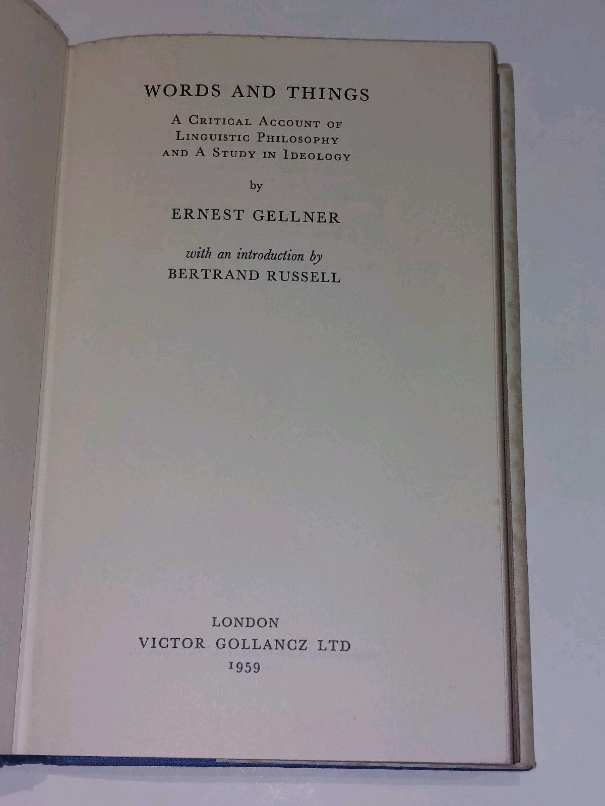Words and Things by Ernest Gellner [Gollancz] (1959) 1st Ed Hb With Dj 3