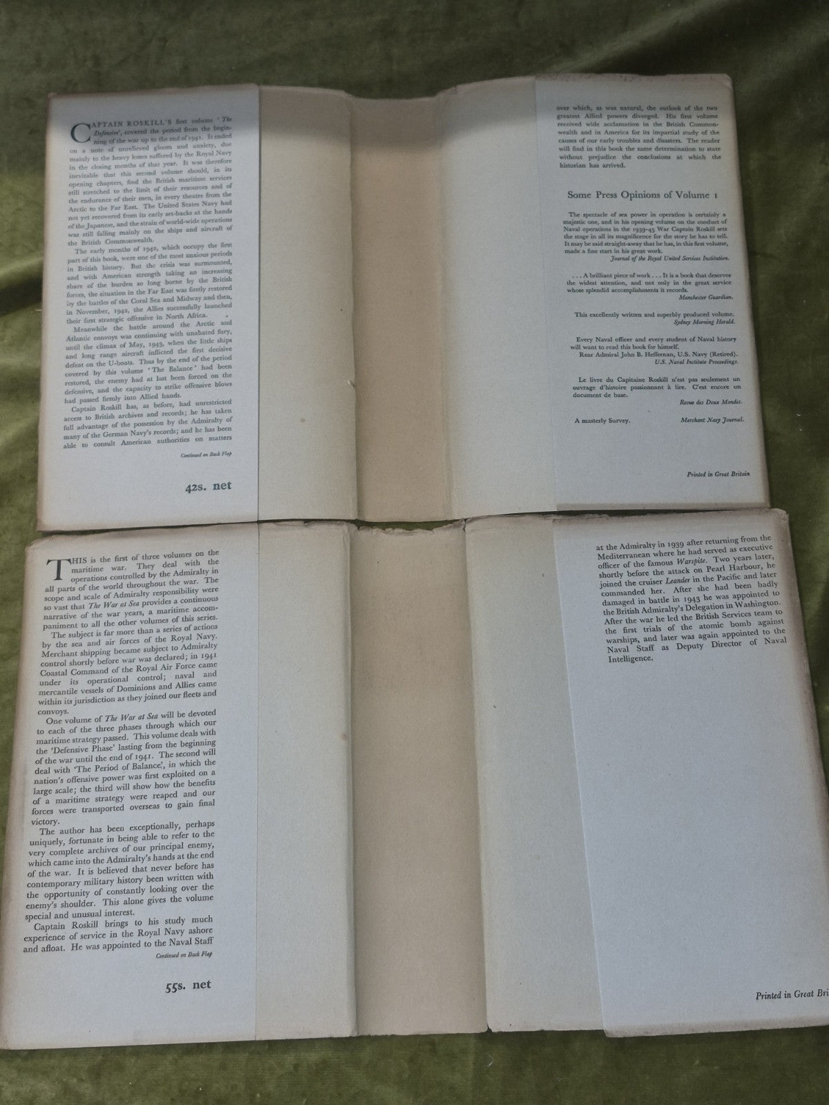 History of The Second World War - Vol I & 2 - The War At Sea by S. Roskill HMSO3