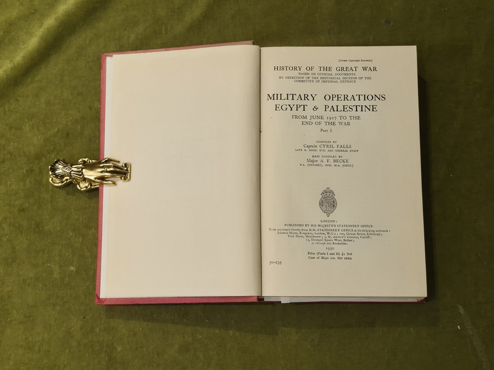 Military Operations Egypt and Palestine Vol 2 Pt II - Cyril Falls , HMSO5