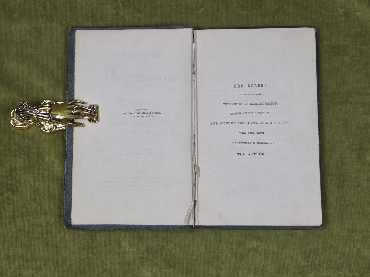 Rhymes and Recollections of a Hand-Loom Weaver - William Thom , 1844 scarce 1st5