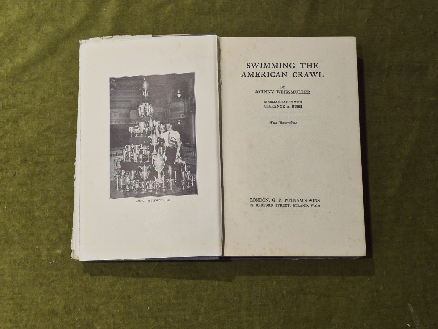 Swimming the American Crawl - Johnny Weissmuller , G P Putnam's Sons 1933 HB DJ4