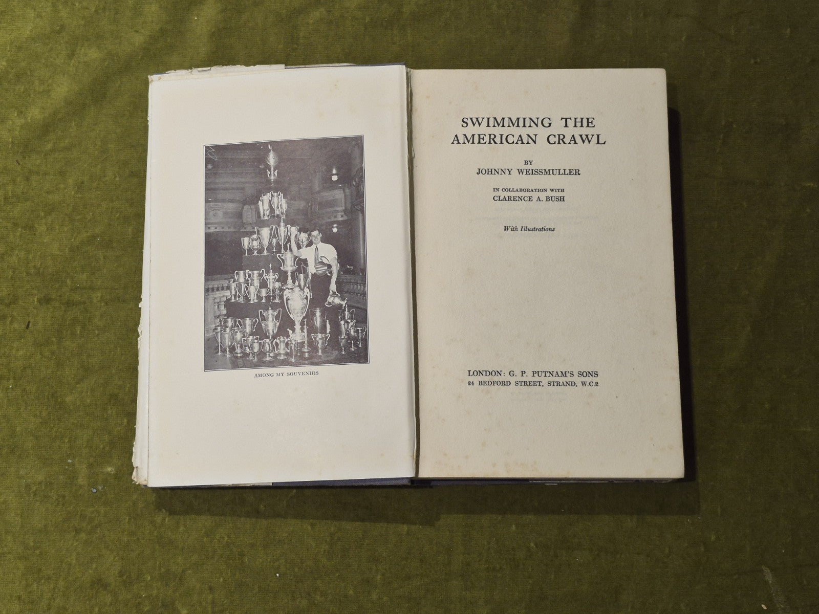 Swimming the American Crawl - Johnny Weissmuller , G P Putnam's Sons 1933 HB DJ4