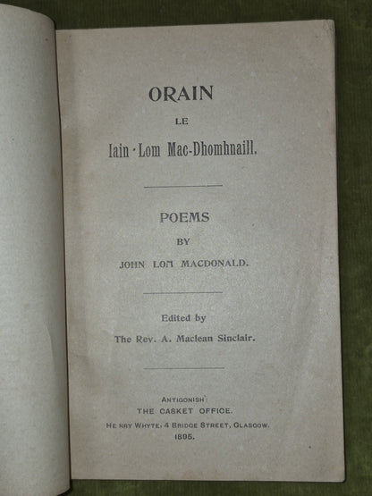 Orain le Iain Lom Mac-Dhomhnaill Poems John Lom Macdonald 18952