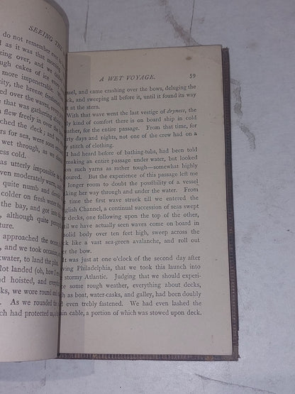 Seeing the World, a Young Sailor's Own Story By Charles Nordhoff, leather Book4