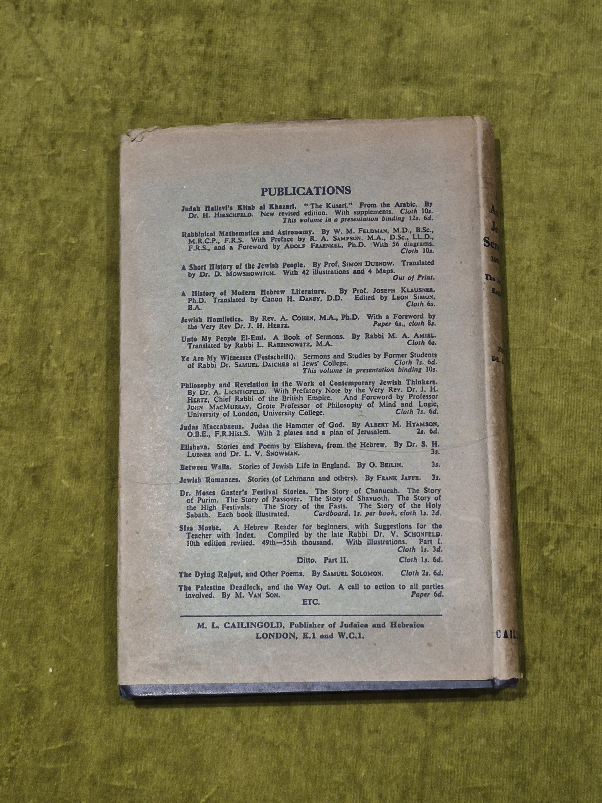 Anglo - Jewish Scrapbook 1600-1840: The Jew Through English Eyes A Cohen 1st Ed.1