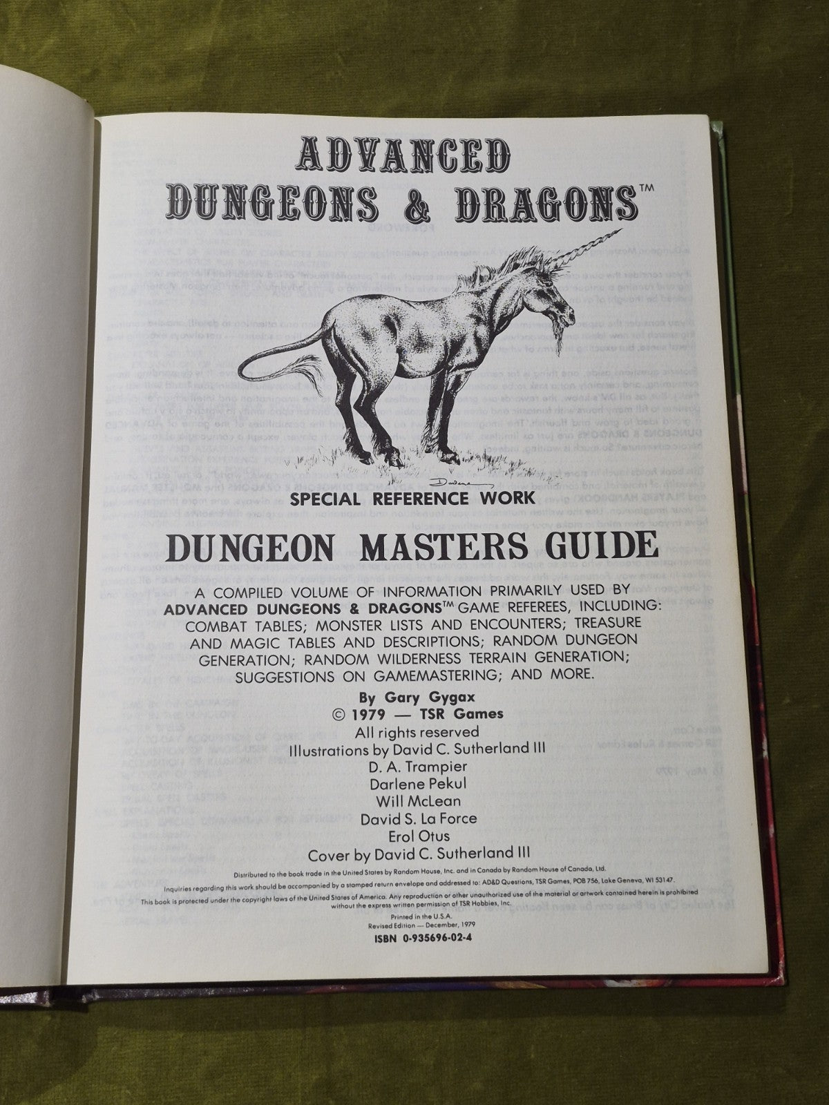 Advanced Dungeons and Dragons Dungeon  Masters Guide TSR 19792