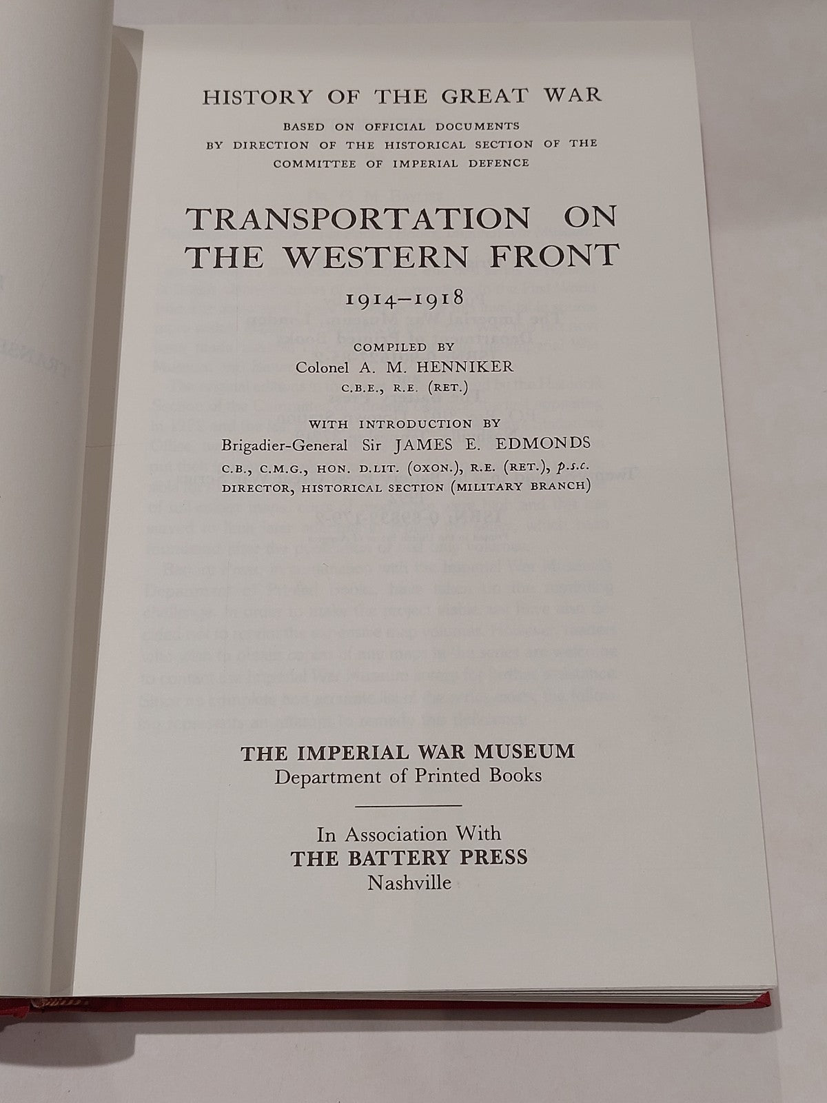 Transportation On Western Front 1914-1918 [Imperial War Museum] 1992 Hb Book2
