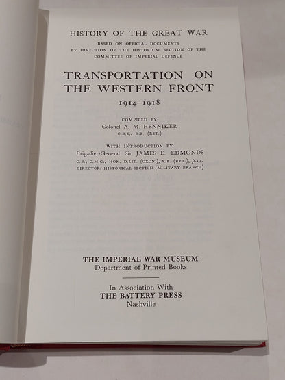 Transportation On Western Front 1914-1918 [Imperial War Museum] 1992 Hb Book2