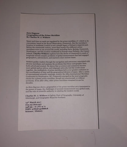 Zero Degrees: Geographies of the Prime Meridian, Withers *uncorrected copy1