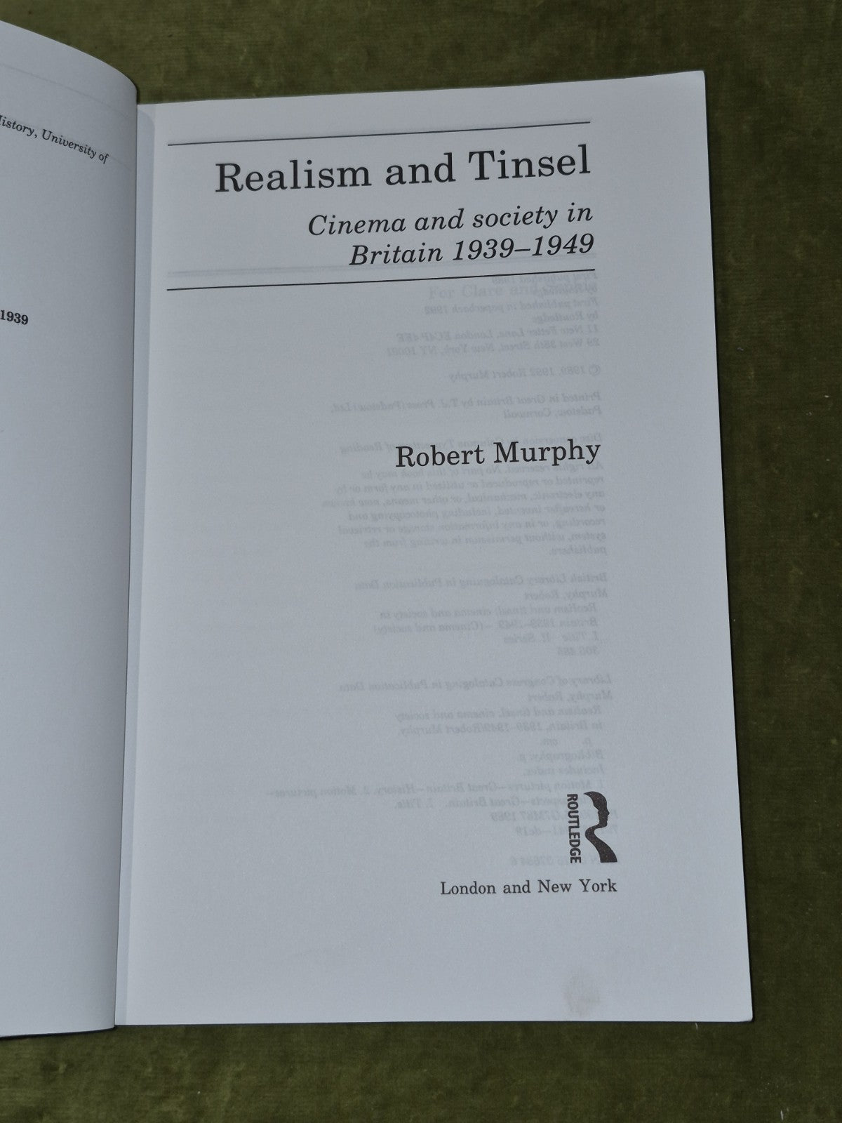 Realism and Tinsel (1992 Paperback) Robert Murphy3