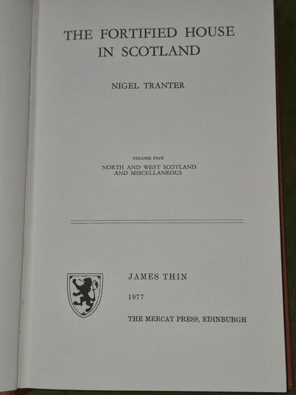 The Fortified House in Scotland Nigel Tranter First Editions + Facsimile HB DJ15