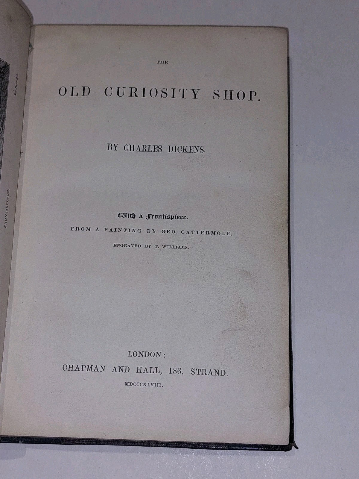 The Old Curiosity Shop by Charles Dickens (1848) [Chapman & Hall] 1/4 Leather Hb2