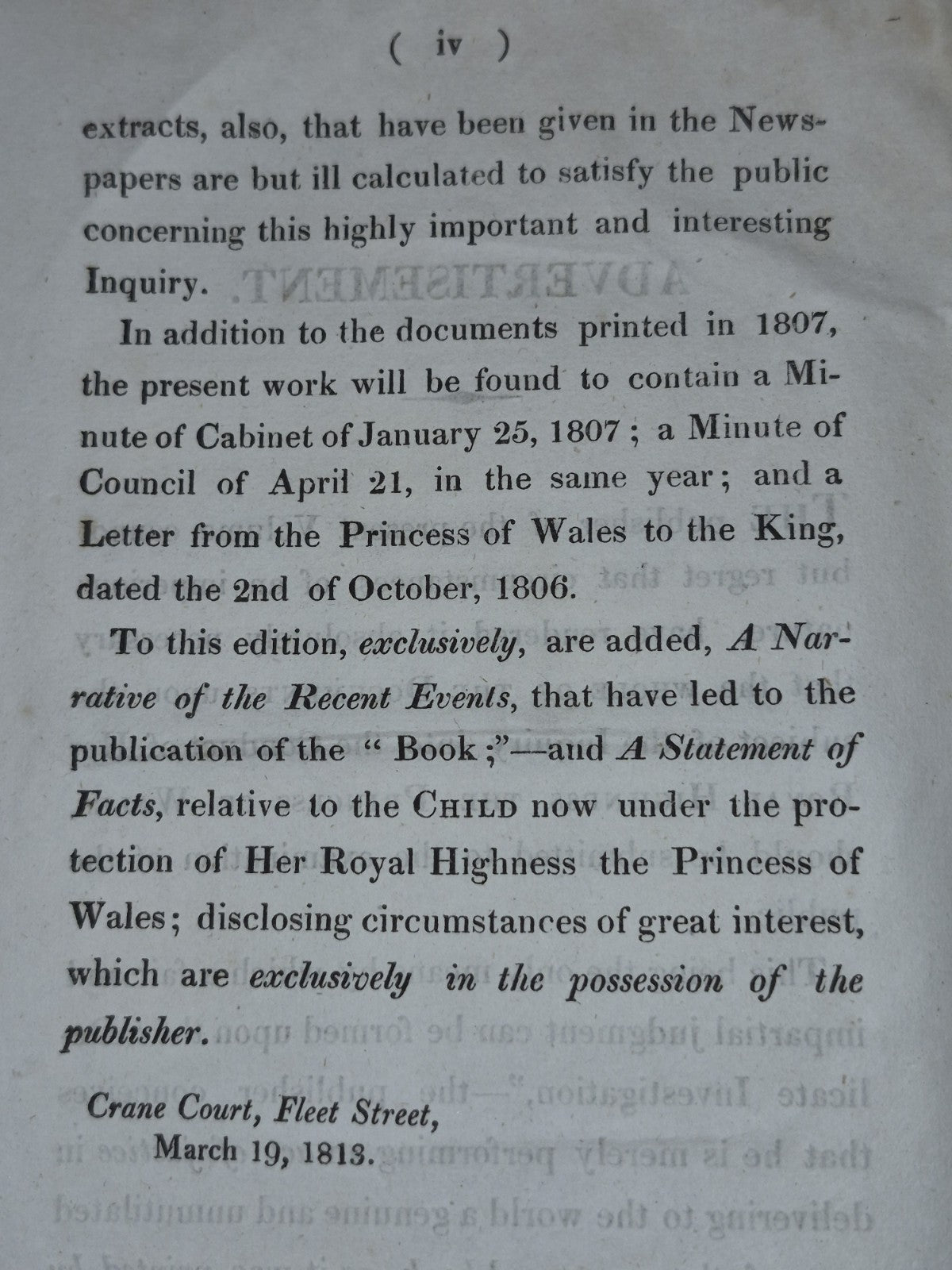 The Book! Inquiry into the Conduct of her Royal Highness 1813 Second Edition5