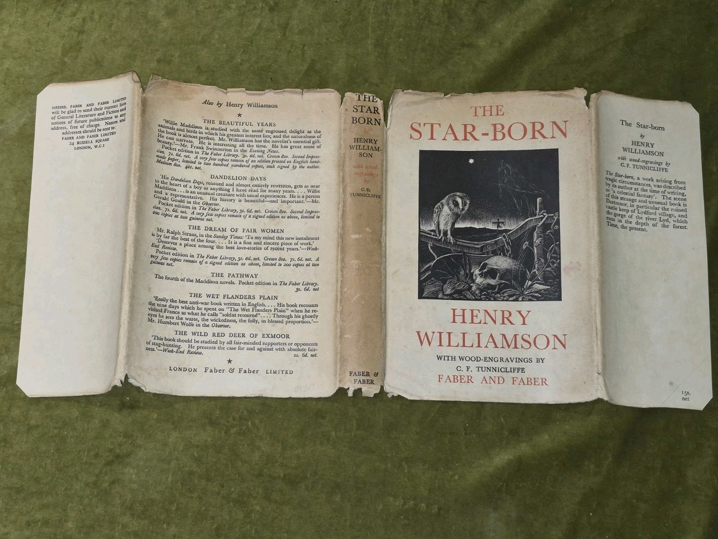 The Star Born Henry Williamson Tunnicliffe Wood Engravings First 19332