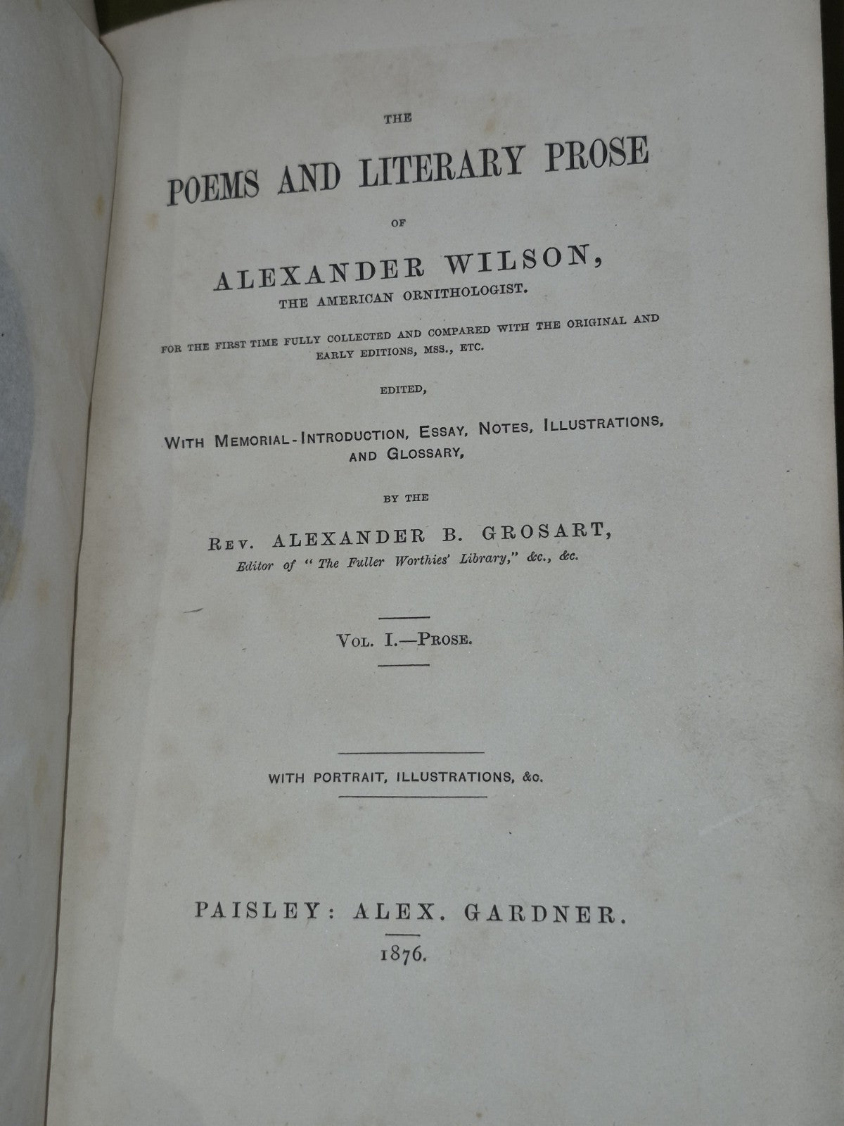 Poems and Literary Prose Alexander Wilson 1876 Alexander Grosart Paisley 6