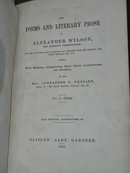 Poems and Literary Prose Alexander Wilson 1876 Alexander Grosart Paisley 6