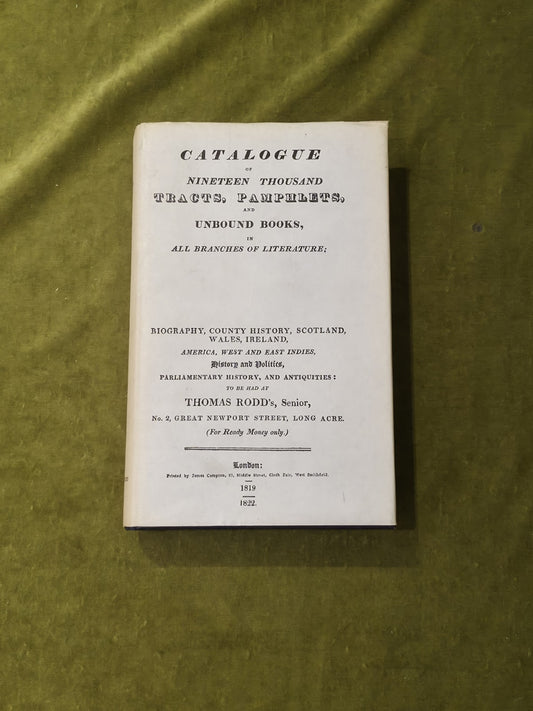 Thomas Rodd's Booksellers Catalogue of Tracts & Pamphlets - 1975 Facsimile HB DJ0