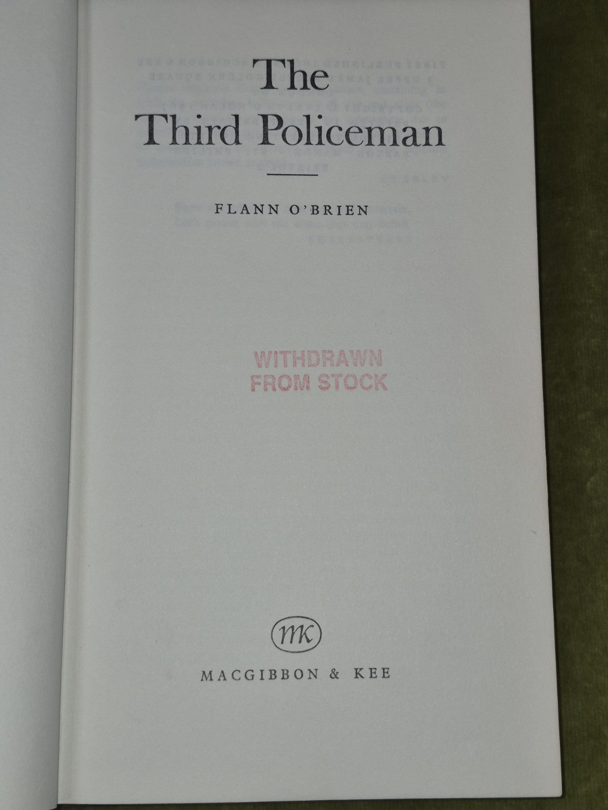 First Edition The Third Policeman by Flann O'Brien - excellent condition6
