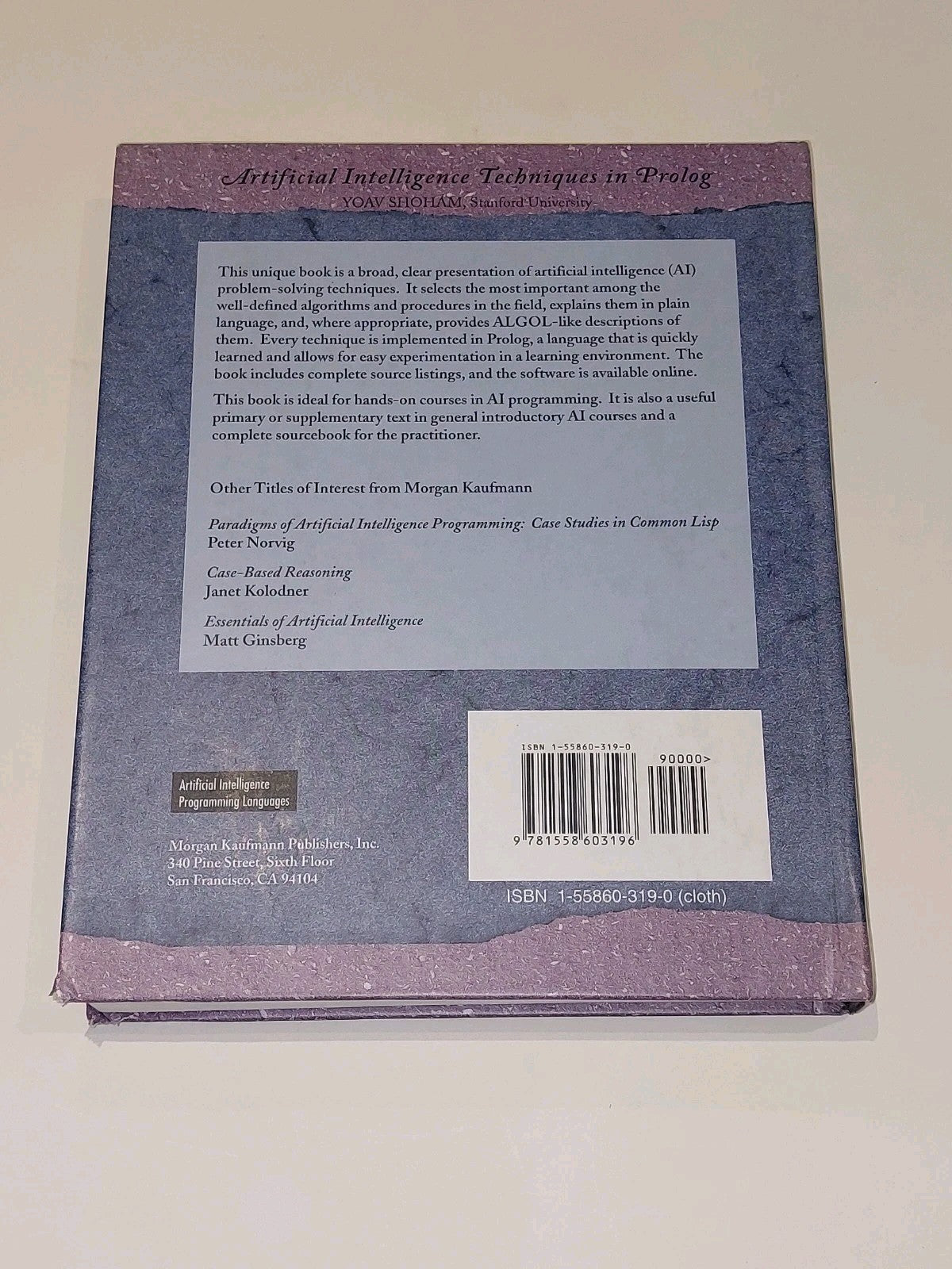 Artificial Intelligence Techniques In Prolog By Yoav Shoham (1994) Hb Book2