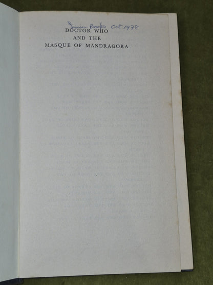 Doctor Who And The Masque Of Mandragora Hardback ExLib Philip Hinchcliffe4
